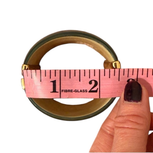 Alexis Bittar Teal Lucite and 14k Gold Plated Hinged Cuff Bracelet and Dustbag - Picture 12 of 14